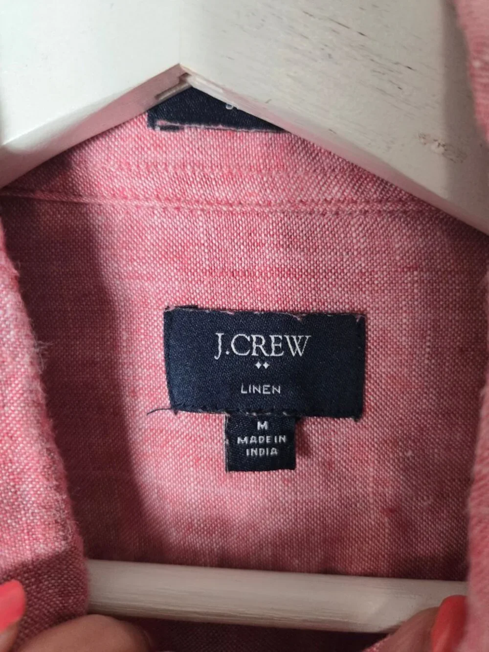 J.Crew Men's 100% Linen Slim Fit Long Sleeve Button-Up Shirt Size M Red